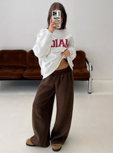 Siberia Fleece Track Pant Chocolate Brown
