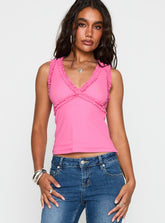 Danyia Frill Top Pink