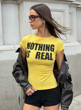 Nothing Is Real Graphic Top Yellow / Black