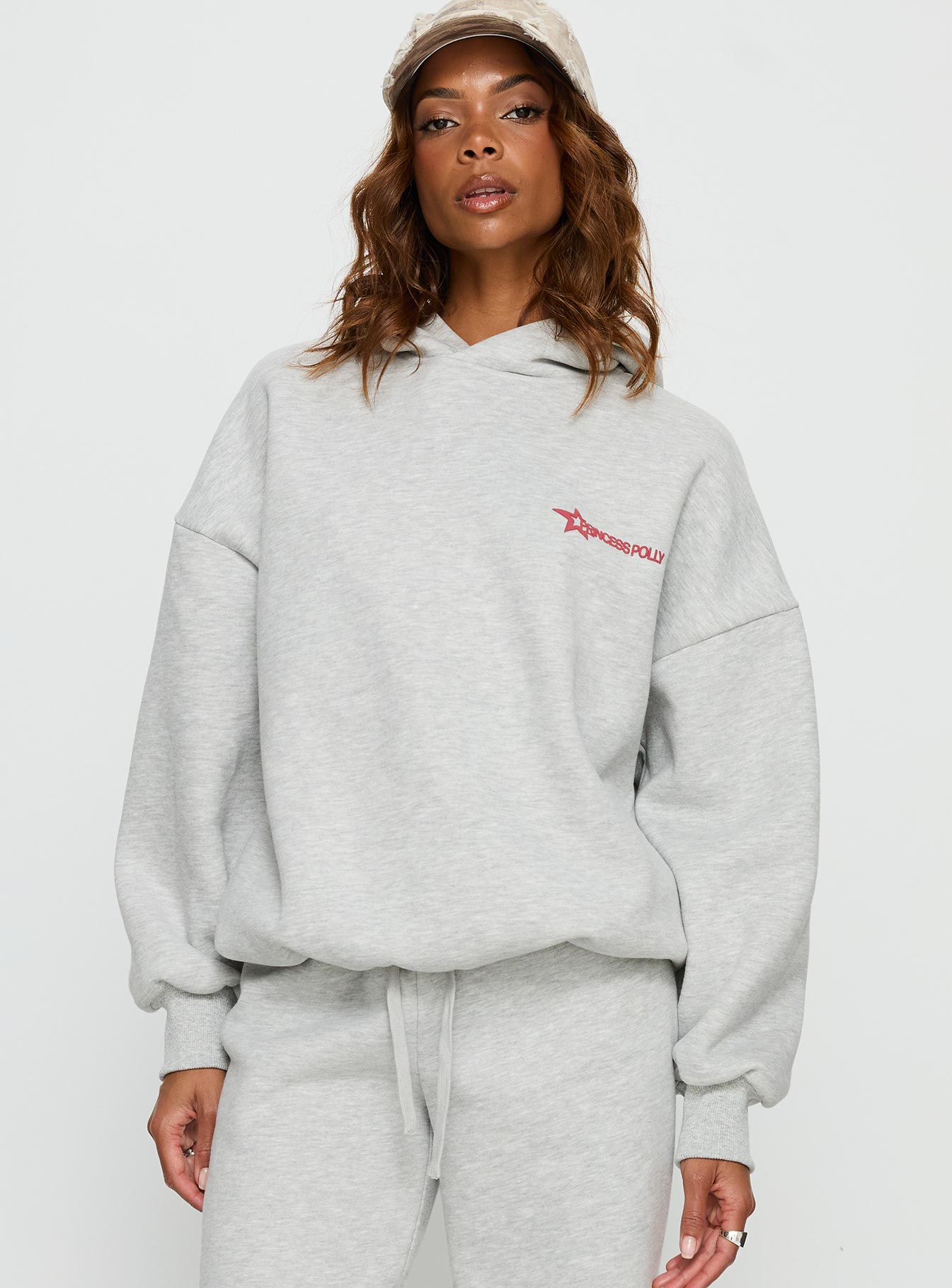 Princess Polly Stargirl Hoodie Grey Marle