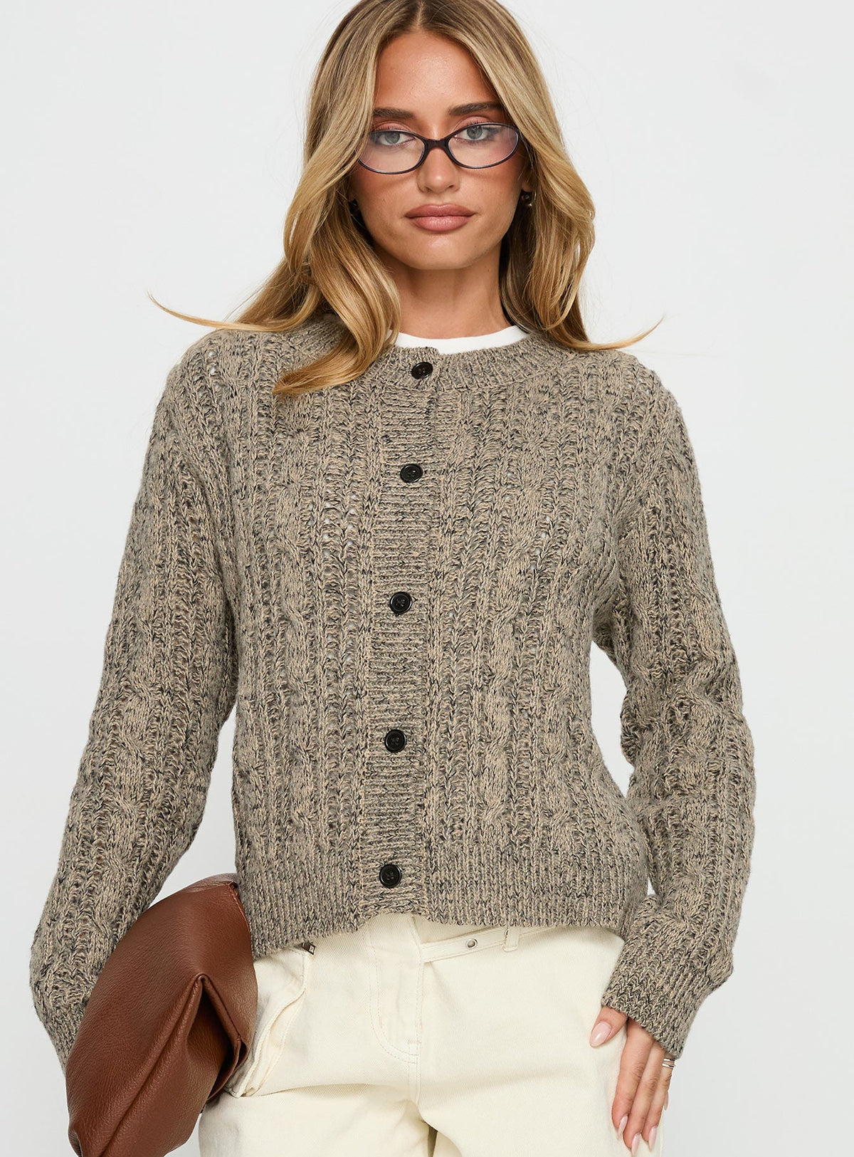 Kaytee Button Up Knit Cardigan Grey