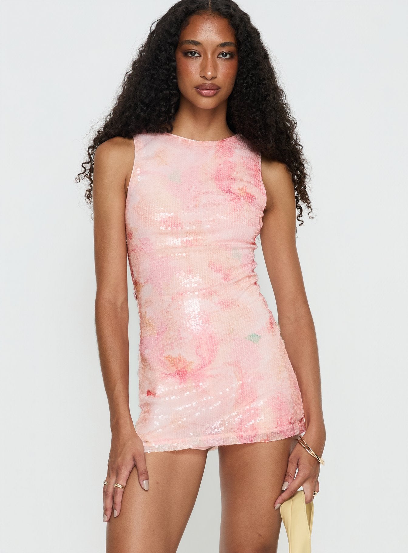 Yumiko Sequin Romper Pink Floral