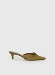 Unrivaled Pointed Toe Faux Suede Heels Green
