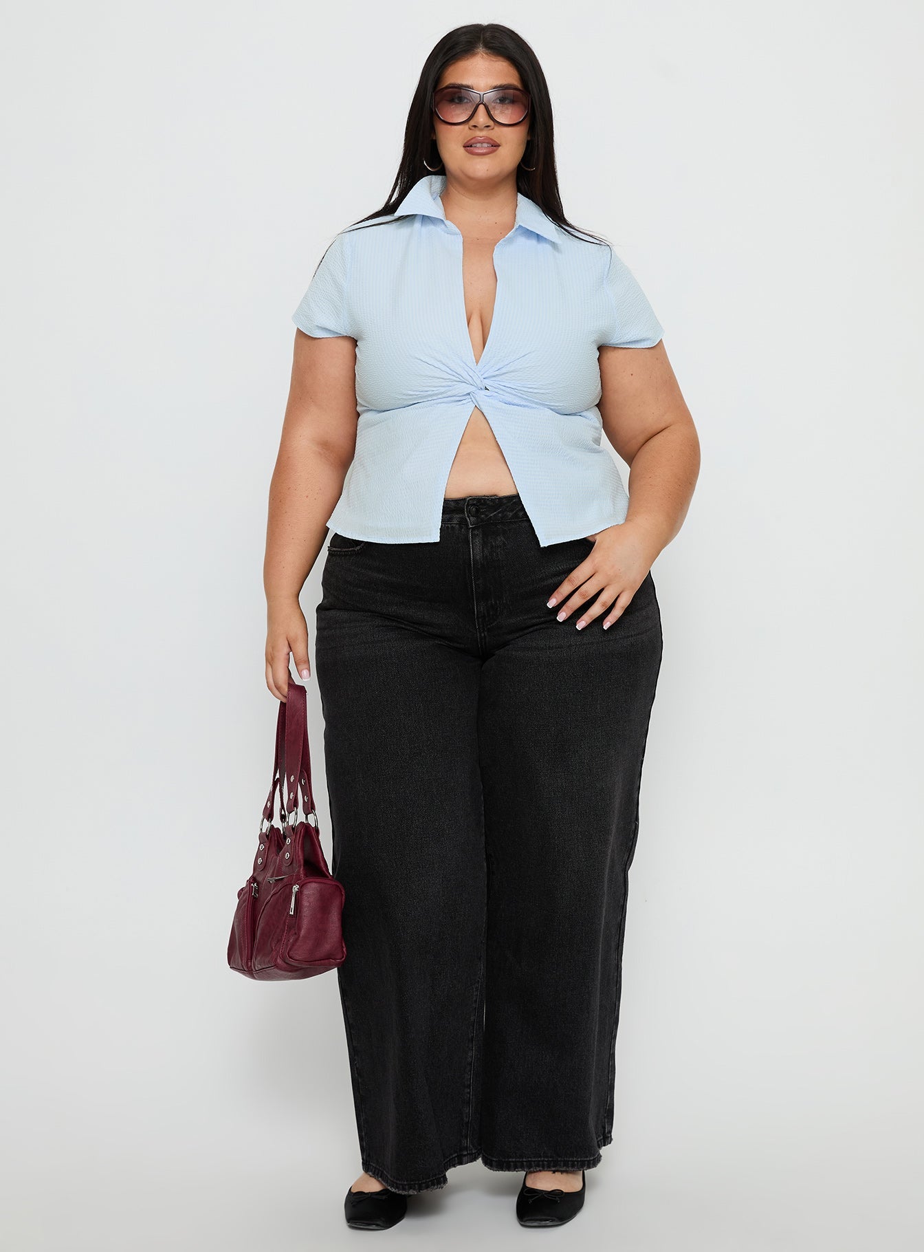 Lover Blues Twist Top Blue Curve