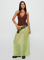 Movie Stars Faux Suede Halter Top Brown