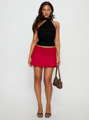 Tamsyn Ruched Mini Skirt Red