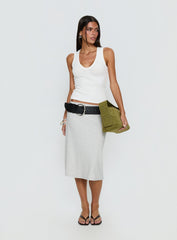 Baseline V Neck Rib Tank Top White