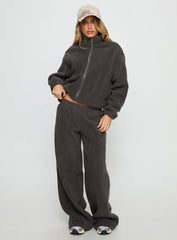 Siberia Fleece Track Pant Charcoal