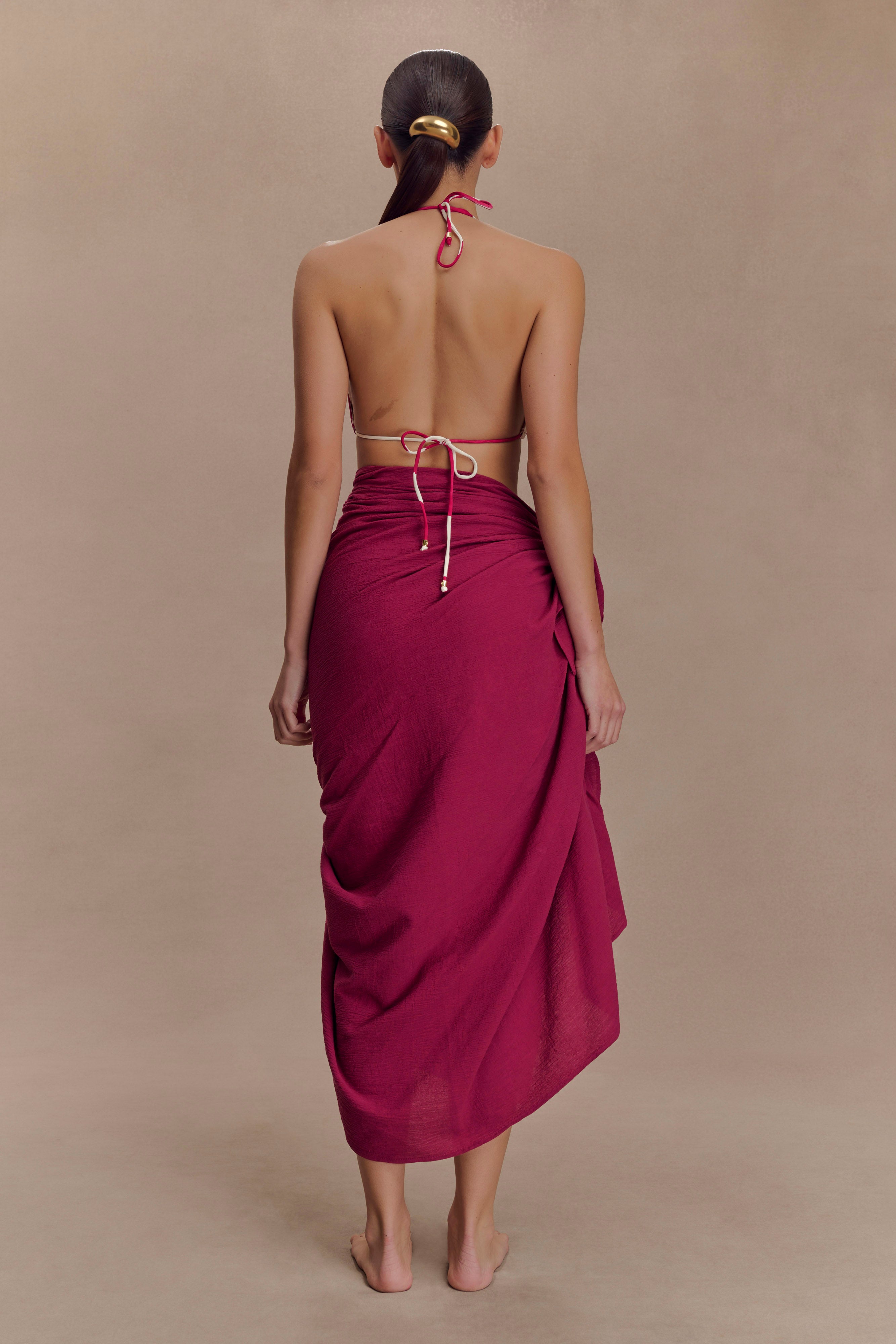 Evie Cotton Sarong - Wine