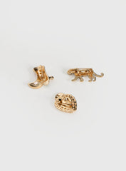Zaylina Heart Hat Charms Gold