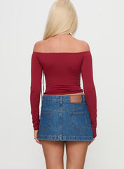 Nicolina Low Rise Denim Mini Skirt Light Wash Petite
