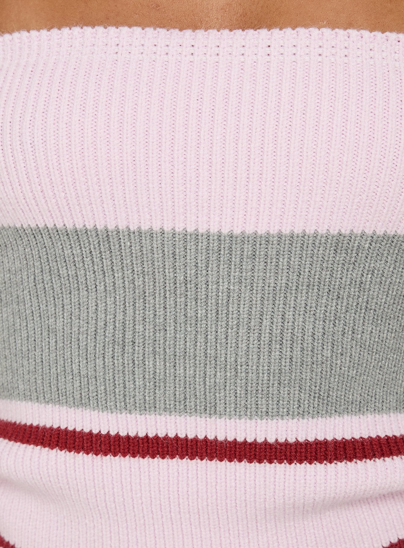 In The Mirror Strapless Top Pink Stripe