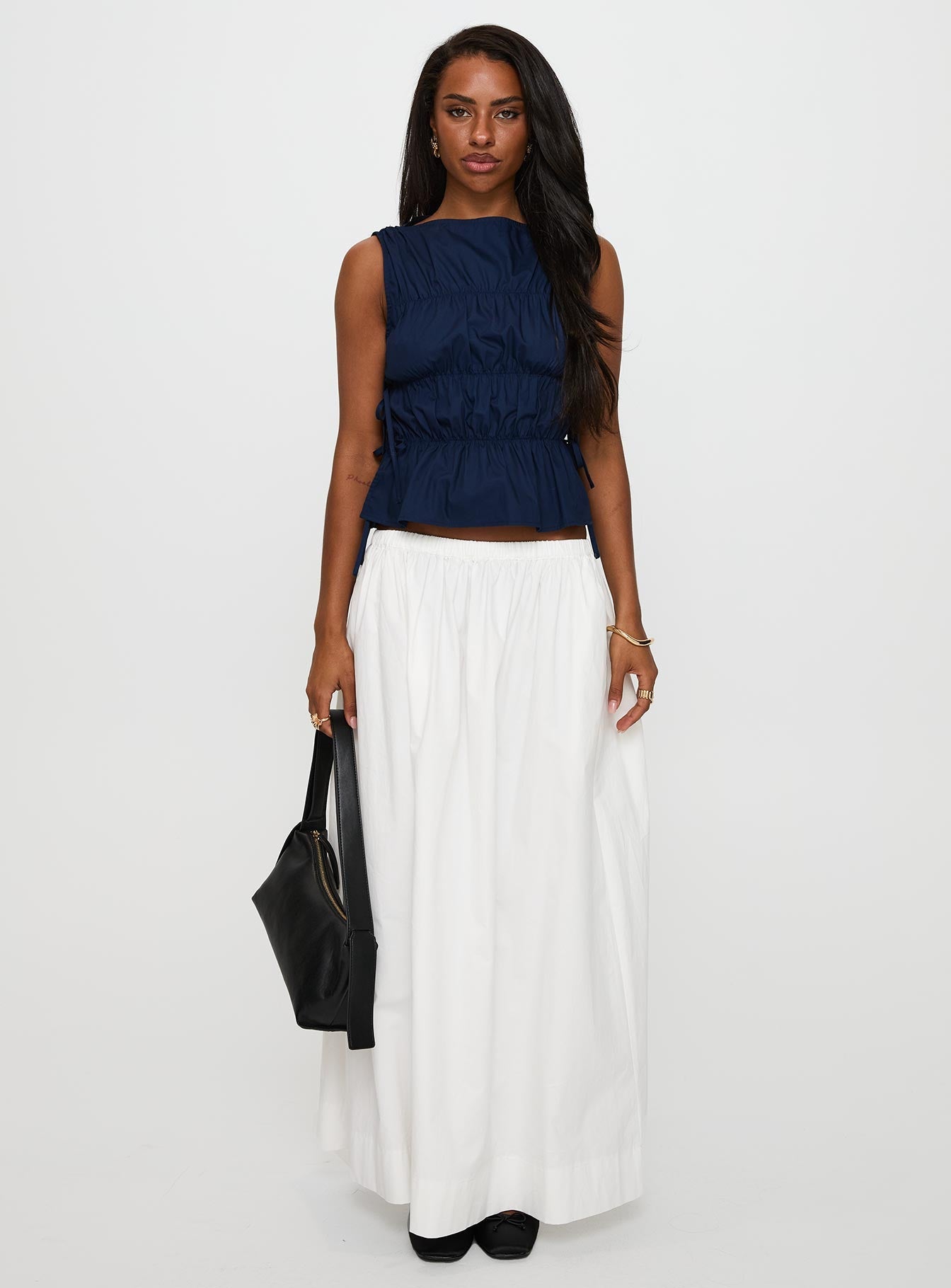 Endless Summers Tie Side Top Navy