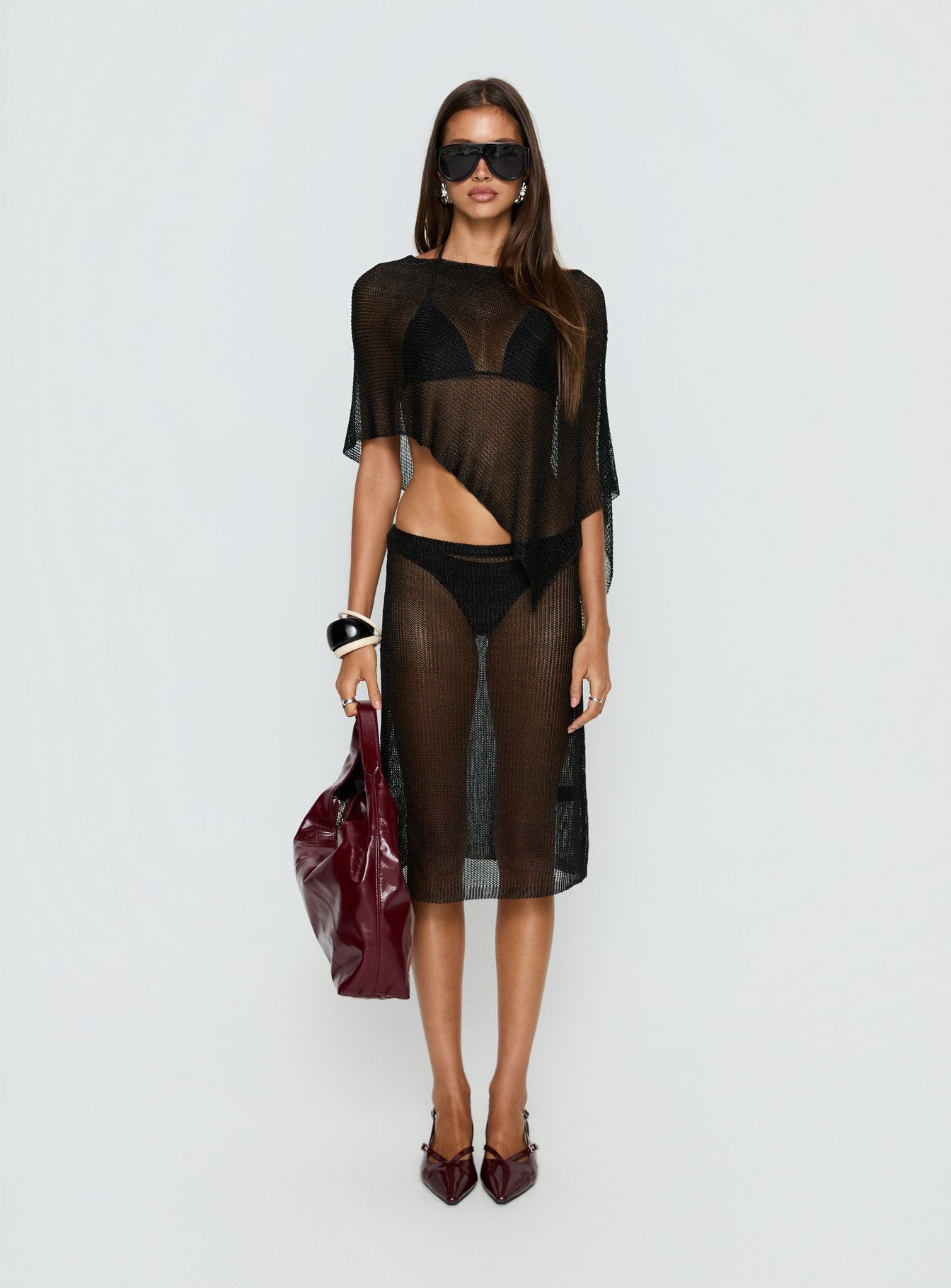 Luminous Midi Skirt Black